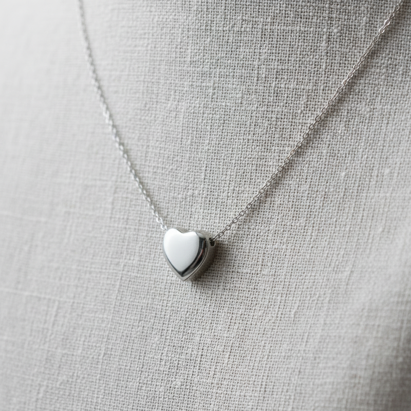 Eterna Heart Cremation Necklace | Silver