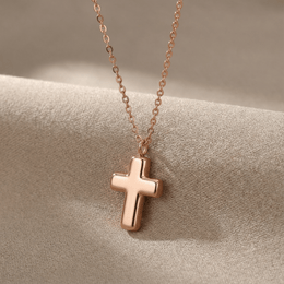 Cross Cremation Necklace | Rose Gold