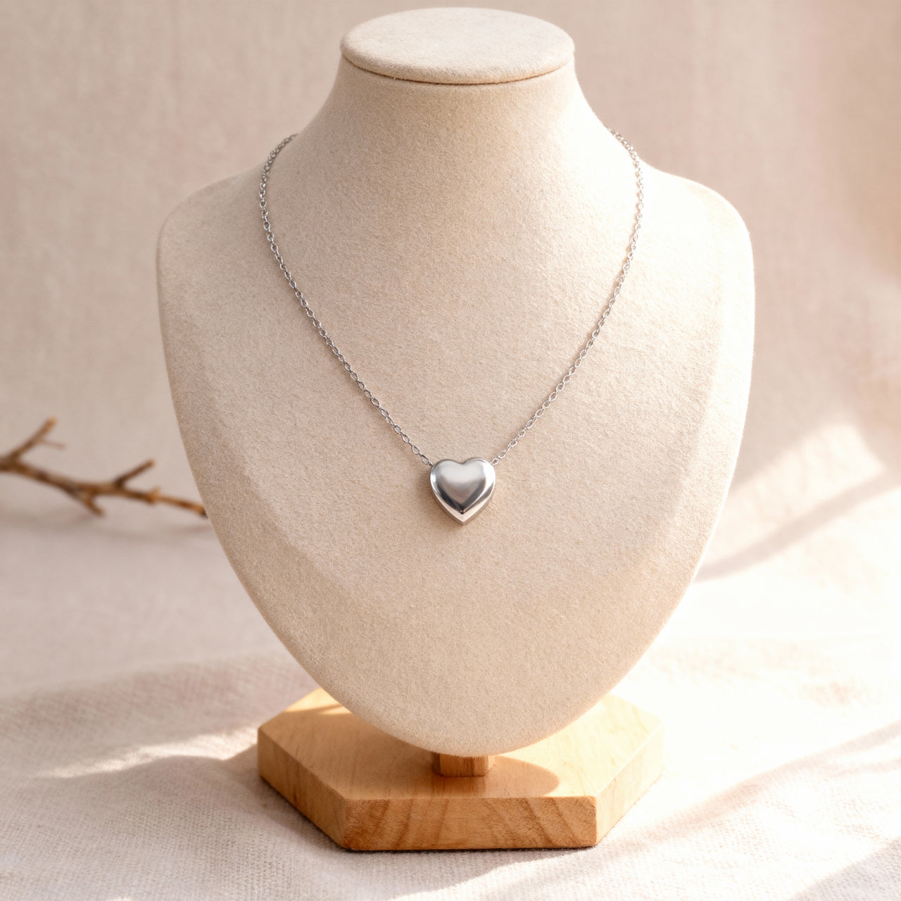 Eterna Heart Cremation Necklace | Silver