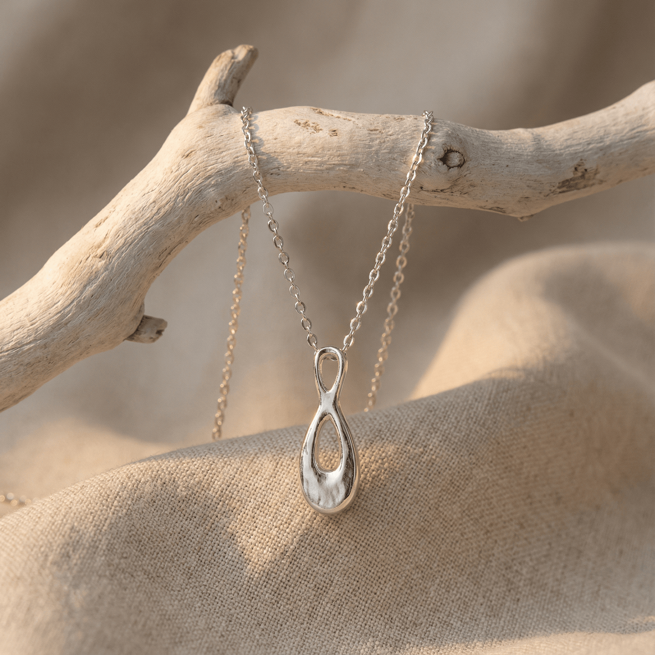 Infinity Cremation Pendant Necklace | Silver