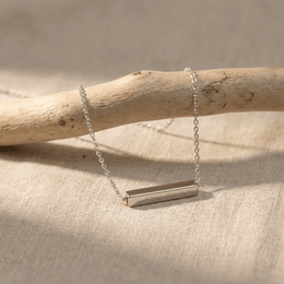 Serenity Bar Cremation Necklace | Silver