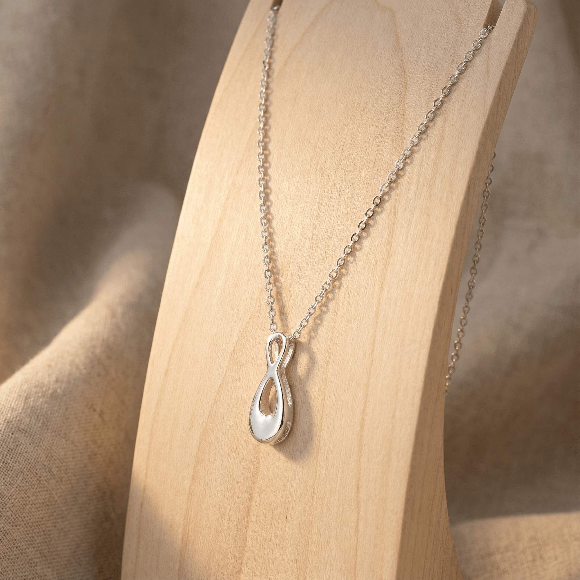 Infinity Cremation Pendant Necklace | Silver