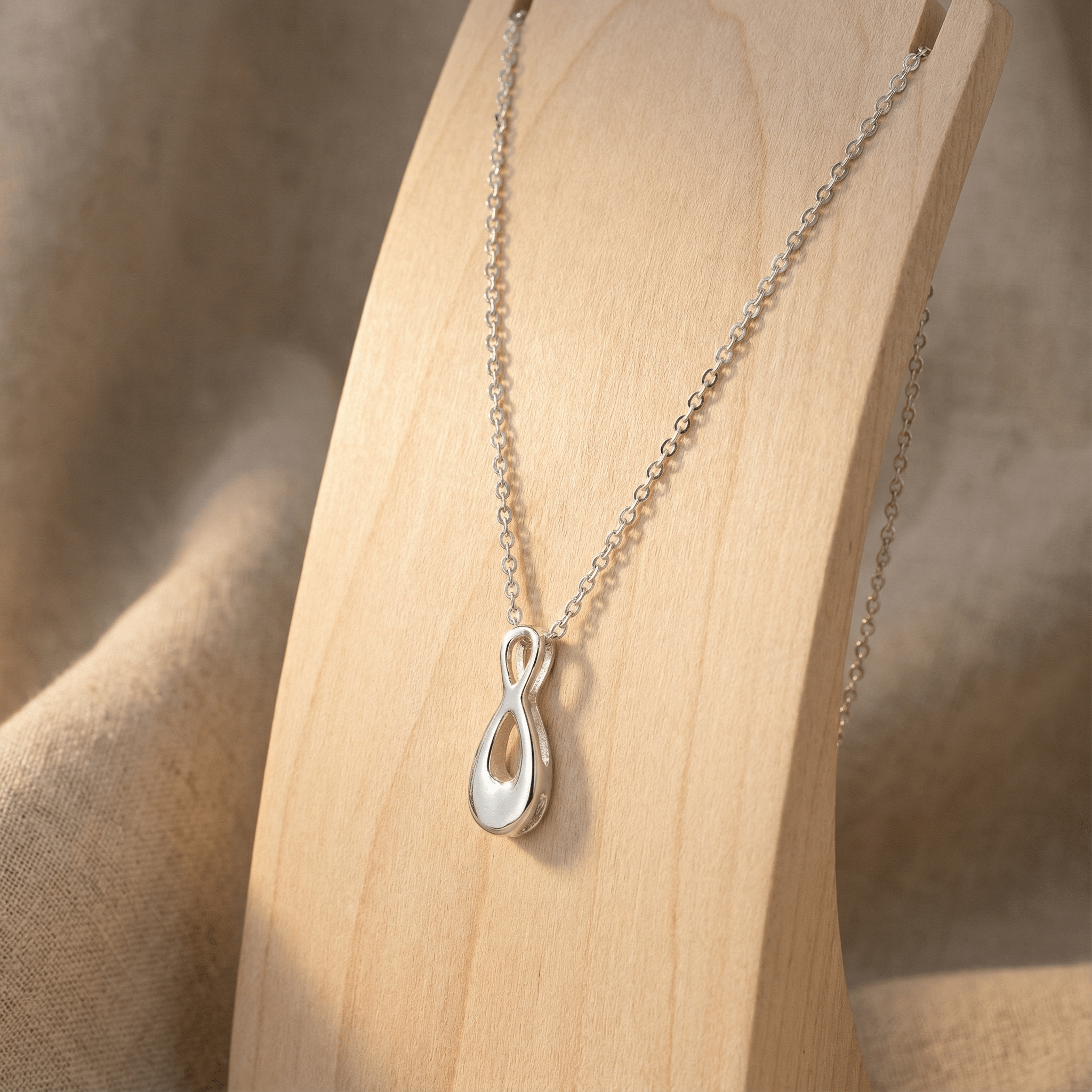 Infinity Cremation Pendant Necklace | Silver