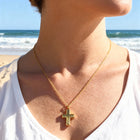 Cross Cremation Necklace | Gold