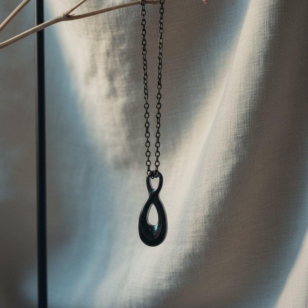 Infinity Cremation Pendant Necklace | Black