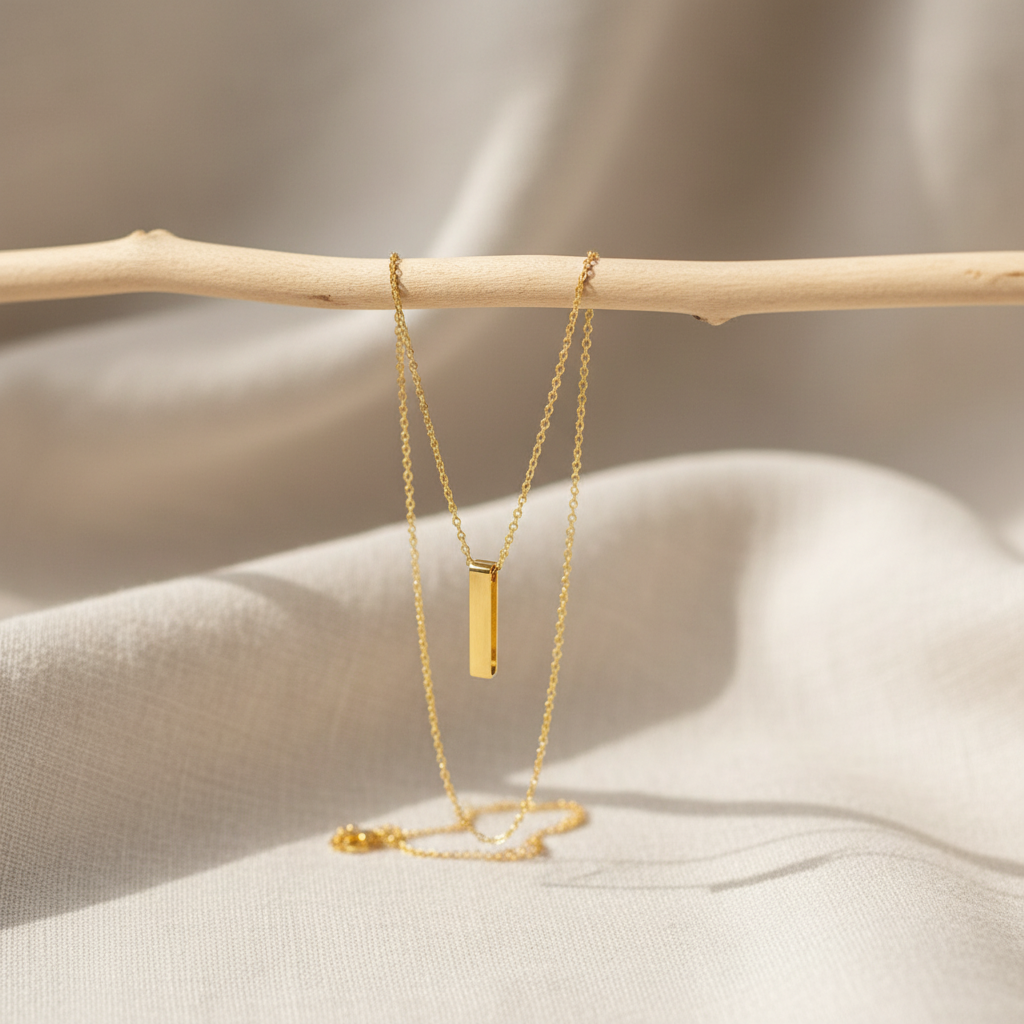 Solace Bar Cremation Necklace | Gold