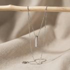 Solace Bar Cremation Necklace | Silver