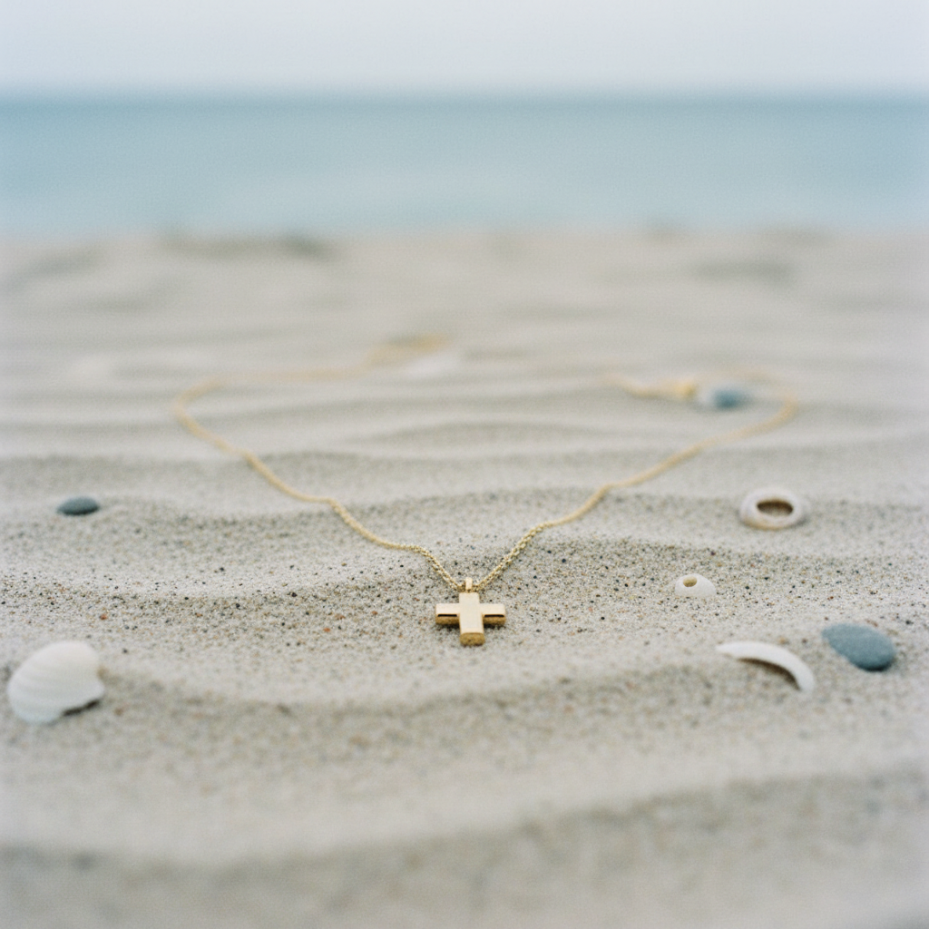 Cross Cremation Necklace | Gold