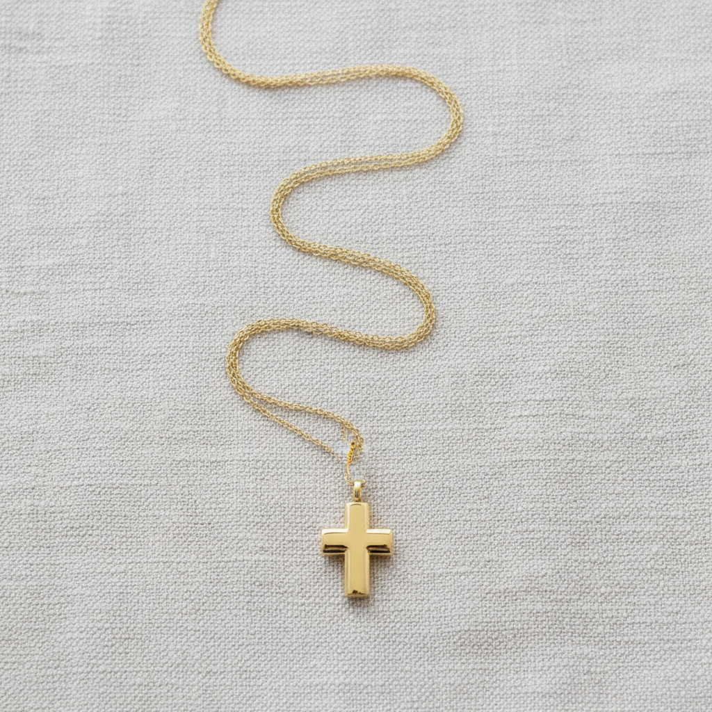 Cross Cremation Necklace | Gold