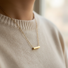 Serenity Bar Cremation Necklace | Gold