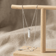 Solace Bar Cremation Necklace | Silver