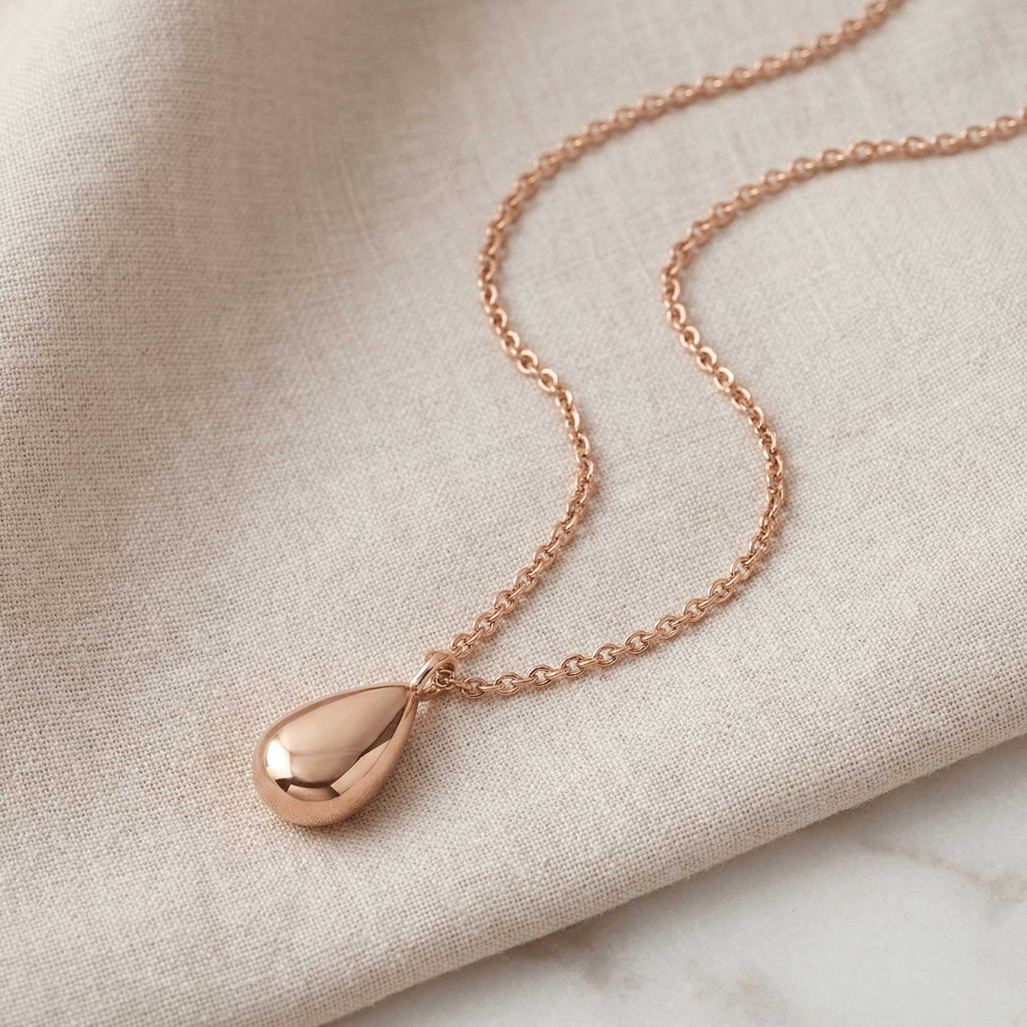 Arden Drop Cremation Necklace | Rose Gold