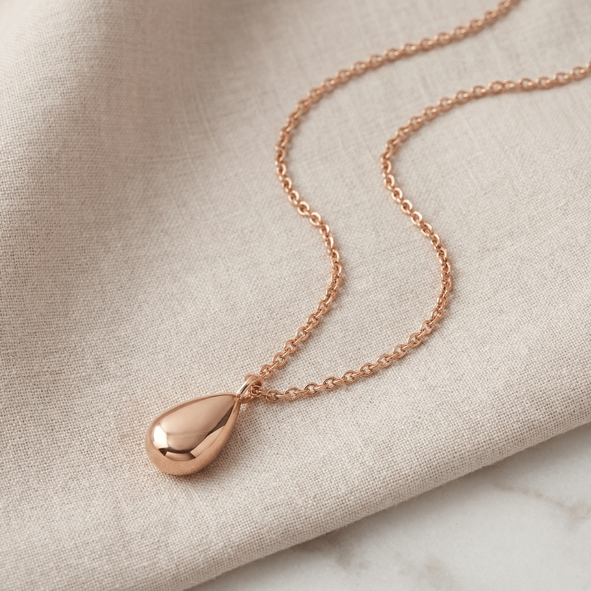 Arden Drop Cremation Necklace | Rose Gold