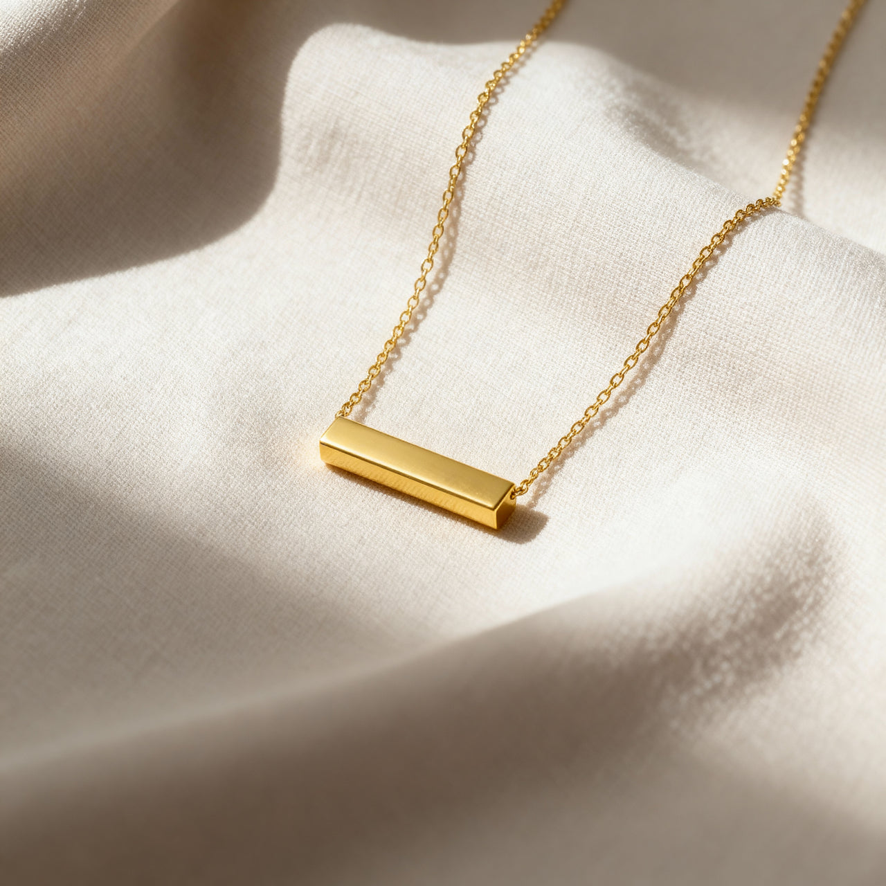 Serenity Bar Cremation Necklace | Gold