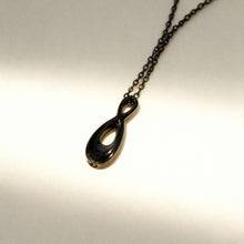 Infinity Cremation Pendant Necklace | Black