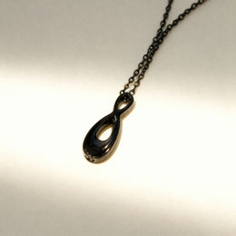 Infinity Cremation Pendant Necklace | Black