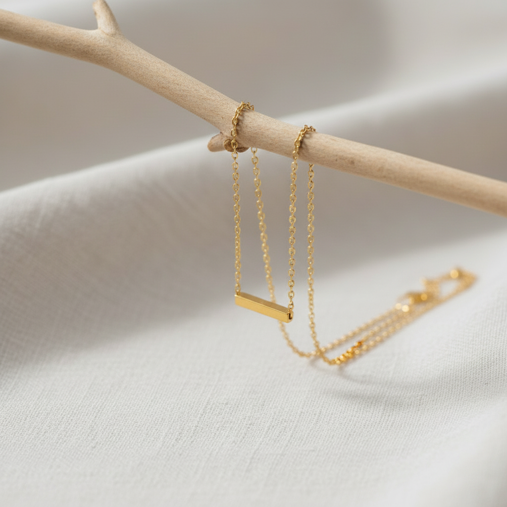 Horizontal Bar Cremation Necklace