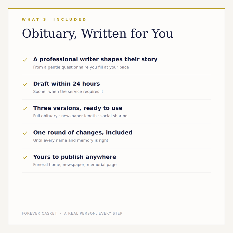Obituary, Written for You