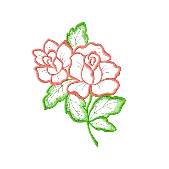 Twin Roses Outline (#1232)